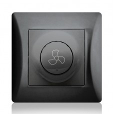 Διακόπτης Dimmer για Ανεμιστήρα 10A Μαύρο Lineme H-Series 50-00112-2